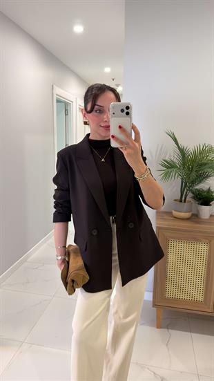 Dlvin Terra Kahve İki Düğmeli Blazer Ceket
