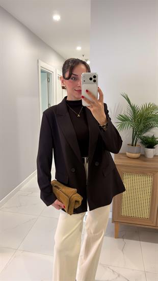 Dlvin Terra Kahve İki Düğmeli Blazer Ceket