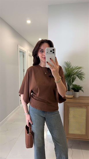 Dlvin Vio Kahve Kısa Kollu Tişört