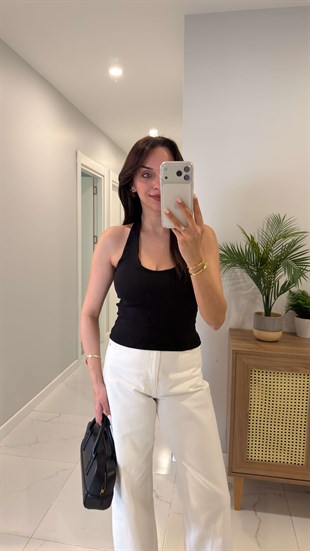 Dlvn Kennis Siyah Halter Yaka Atlet