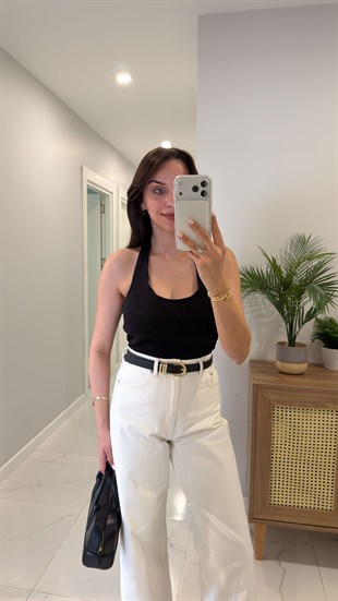 Dlvn Kennis Siyah Halter Yaka Atlet