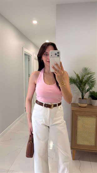 Dlvn Kennis Toz Pembe Halter Yaka Atlet