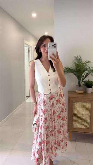 Donters Ekru Astarlı Yelek