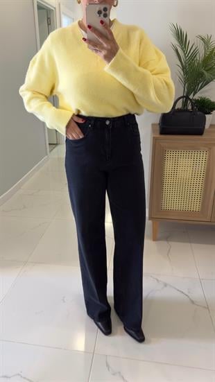 Dorian Siyah Wide Leg Jean