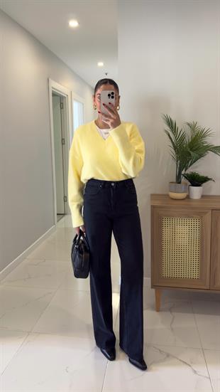 Dorian Siyah Wide Leg Jean