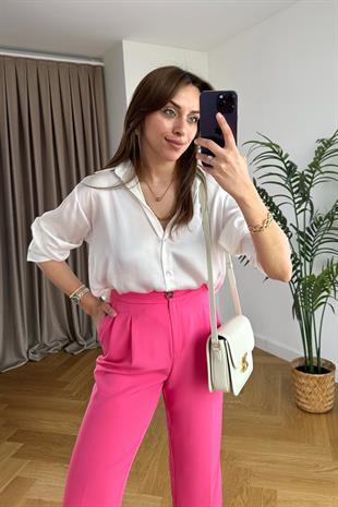 More Krem Saten Gömlek