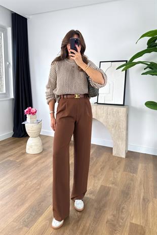 Mary Kahve Palazzo Pantolon