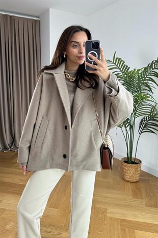 Vizon Kaşe Oversize Ceket