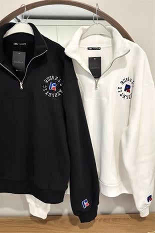 ZR RoseBall Siyah Fermuar Detaylı Sweatshirt