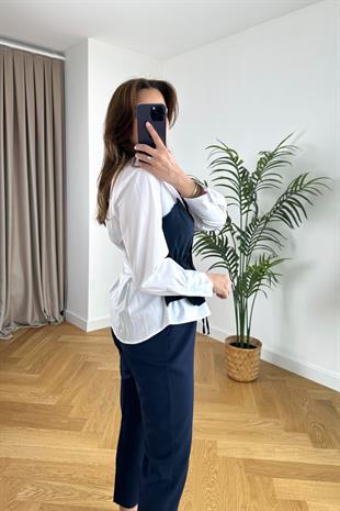 Tiessa Lacivert Garnili Tasarım Gömlek