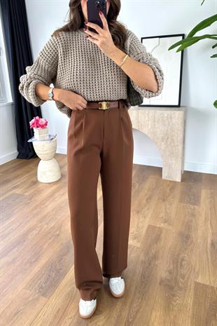 Mary Kahve Palazzo Pantolon