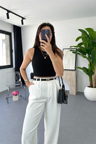 ZR Siyah Bisiklet Yaka Crop