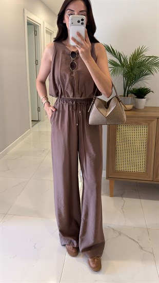 Edisa Kahve Bluz Pantolon Takım