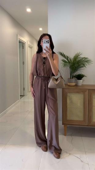 Edisa Kahve Bluz Pantolon Takım