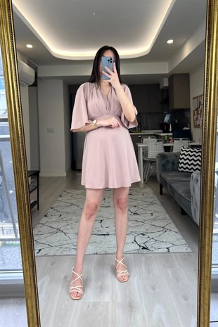 Gül Kurusu Astarlı Elbise