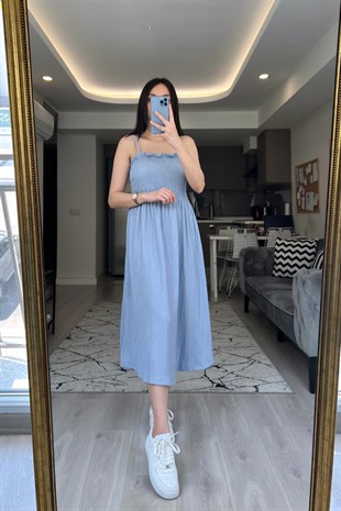 H&M Mavi Askılı Elbise