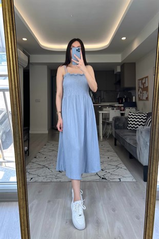 H&M Mavi Askılı Elbise