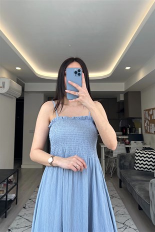 H&M Mavi Askılı Elbise