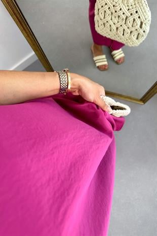 Holena Pembe Ayarlanabilir İp Askılı Tensel Elbise