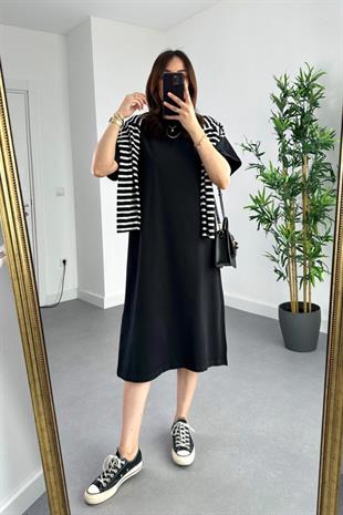 Lily Siyah Modal Basic Elbise
