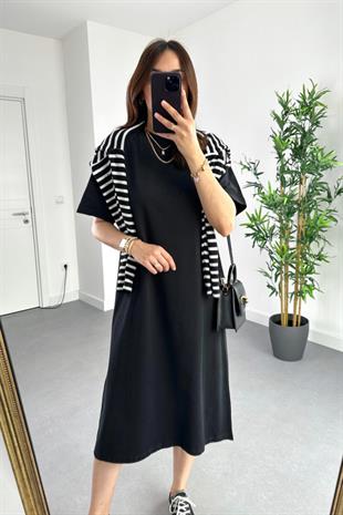 Lily Siyah Modal Basic Elbise