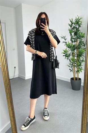 Lily Siyah Modal Basic Elbise