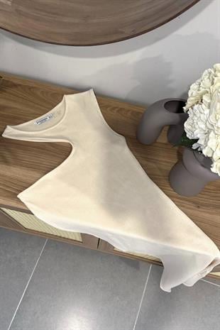 Str Taş Fitilli Pencere Detaylı Elbise