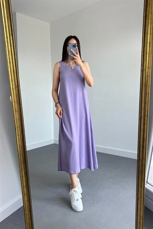Wila Lila Dökümlü Elbise