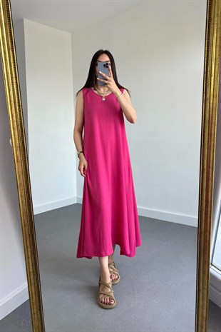 Wila Pembe Dökümlü Elbise