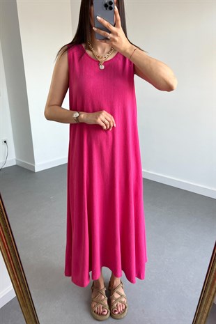 Wila Pembe Dökümlü Elbise