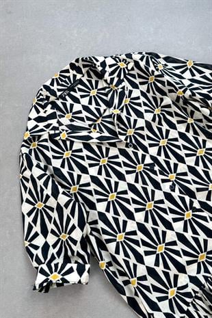ZR Geometrik Desenli Yarım Kol Elbise