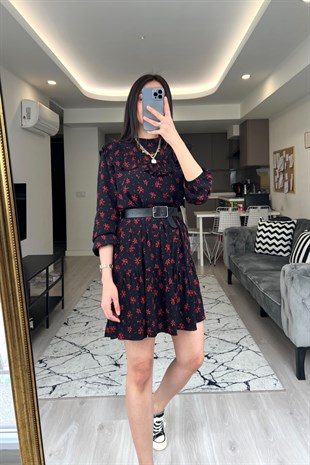 ZR Kırmızı/Siyah Elbise