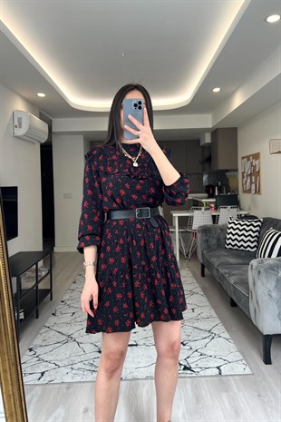ZR Kırmızı/Siyah Elbise