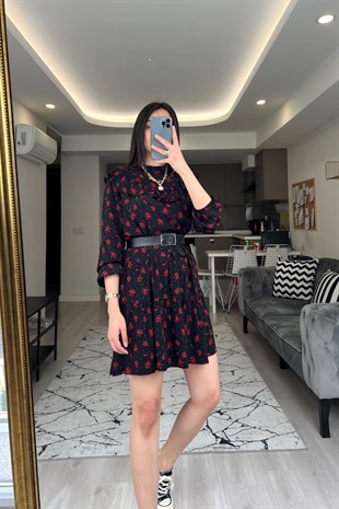 ZR Kırmızı/Siyah Elbise