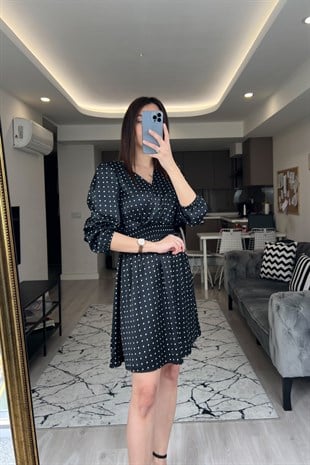 ZR Siyah Desenli Elbise