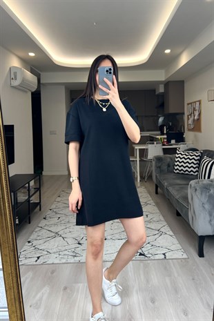 ZR Siyah Kısa Kollu Elbise