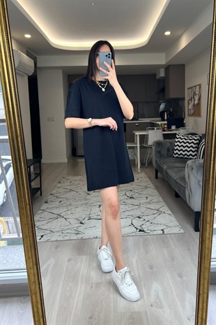 ZR Siyah Kısa Kollu Elbise