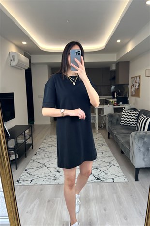 ZR Siyah Kısa Kollu Elbise