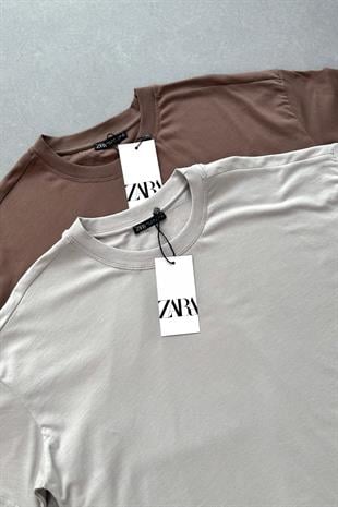 Zr Tone Kahverengi Cep Detaylı Basic Elbise