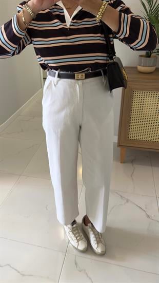 Ernest Beyaz Barrel Jean