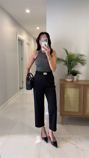 Ernest Siyah Barrel Jean