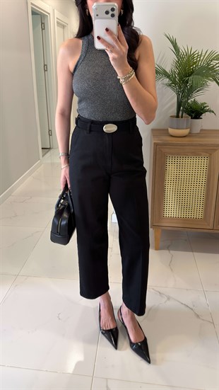 Ernest Siyah Barrel Jean