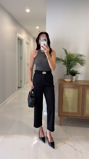 Ernest Siyah Barrel Jean