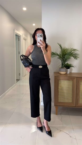 Ernest Siyah Barrel Jean