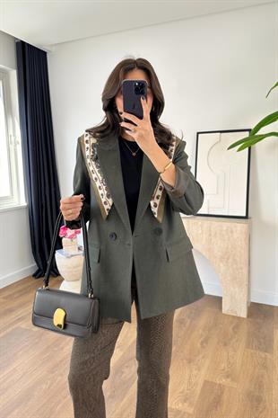 Fesla Antrasit Çift Düğme Detaylı Blazer Ceket