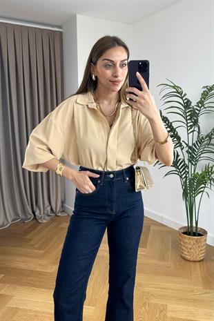 Zumta Bej Gizli Düğme Detaylı Gömlek