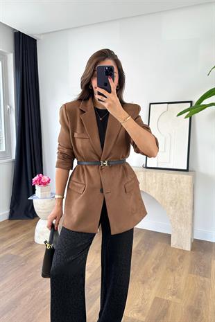 Larson Taba Astar Detaylı Blazer Ceket