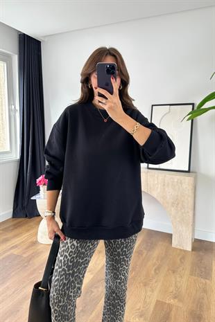 Plow Siyah Oversize Basic Sweatshirt