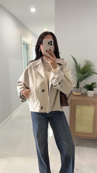 Farme Taş Crop Trençkot