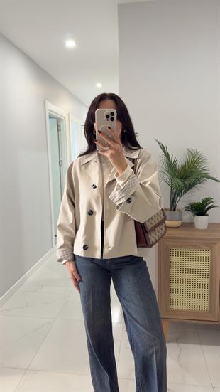 Farme Taş Crop Trençkot